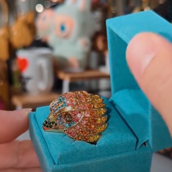 Kurt Geiger Vibrant Eagle Ring with Multicolor Stones - Picture 2 of 4